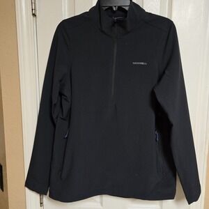 Merrell 1/2 Zip Soft-Shell Jacket Black Women's Mediu Water-Resistant Activewear